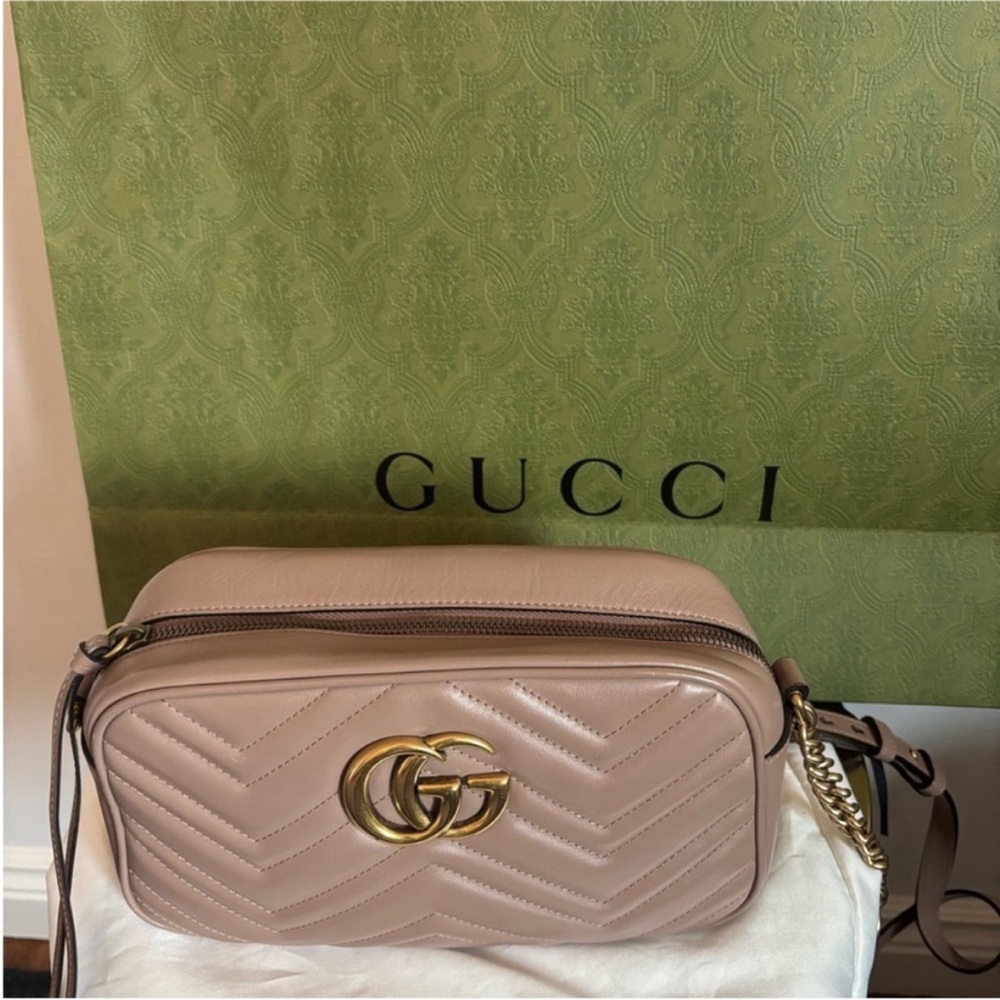Gucci Maramont Rose Quilted Leather Crossbody Camera Bag - Picture 14 of 16